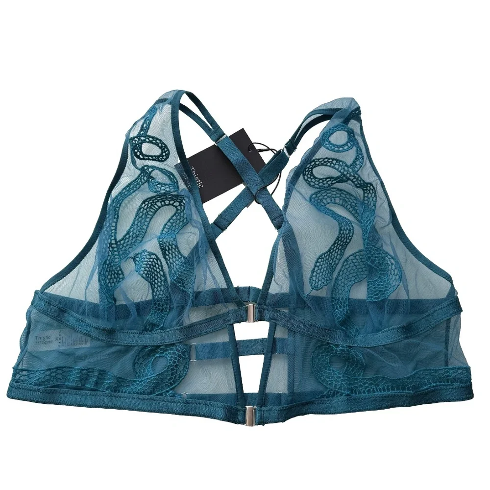 Thistle And Spire - SET Medusa Snake Serpent Bralette + Thong Pacific Teal - 3X - Picture 3 of 12